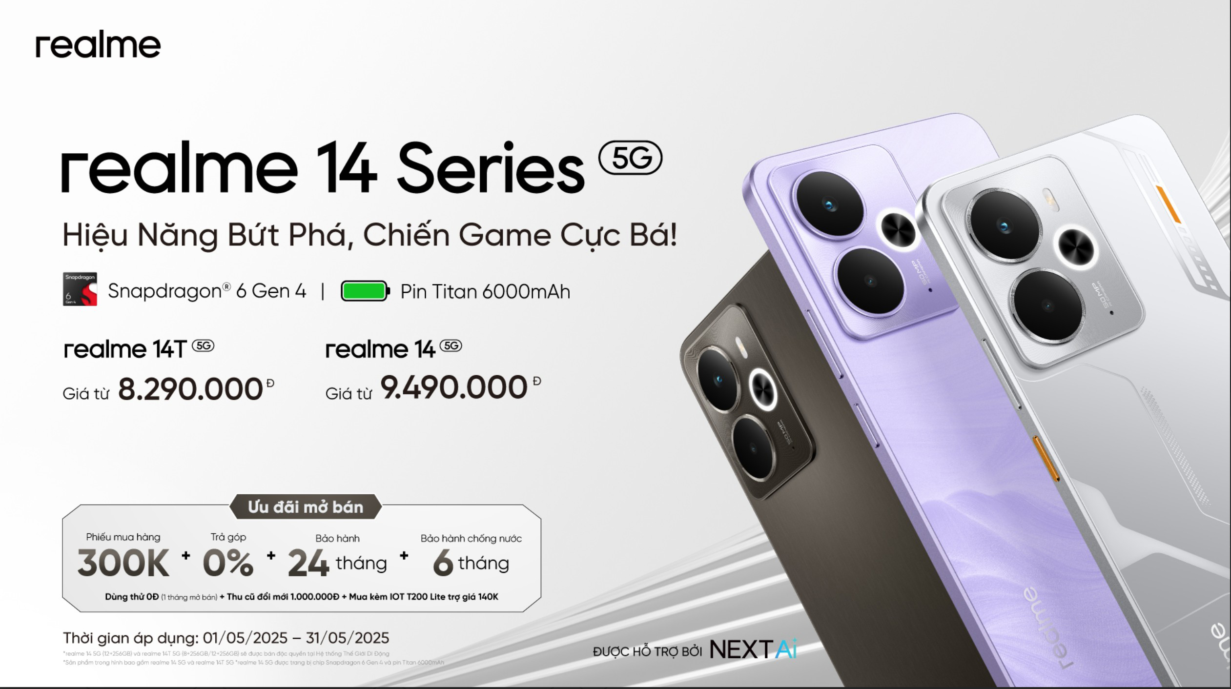 realme chính thức ra mắt bộ đôi “Bậc thầy chiến game”: realme 14 5G và realme 14T 5G, mang đến trải nghiệm người dùng tối ưu toàn diện
